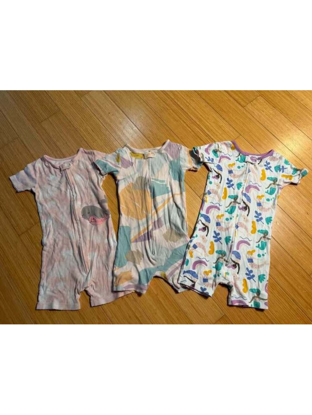 Lot of Carter’s Girls 5T One-Piece Pajama Lot – 3 Zip-Up PJs